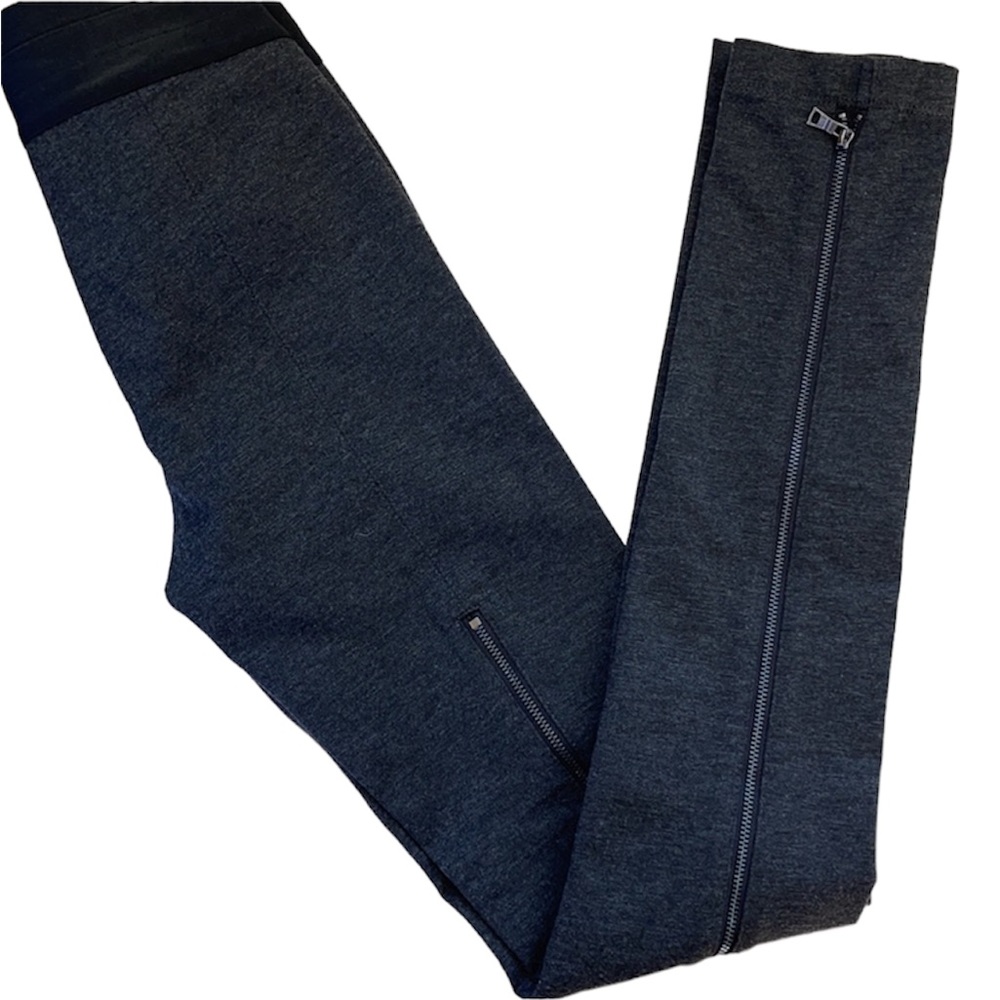 Bcbgmaxazria Black and Gray Kimana Zip Leggings